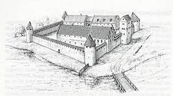 Rekonstruktion der s.g. Renaissanceburg etwa im 14. Jh.